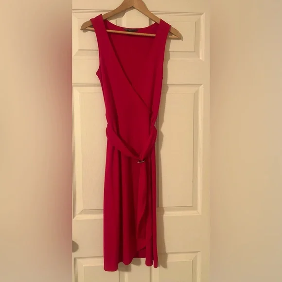 banana republic red wrap dress Banana Republic Notch Collar Wrap Dress Red Size XS NWT $149
